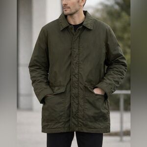 Eddie Bauer Olive Green Utility Rain Jacket Large GUC | Earth Tone Neutral |